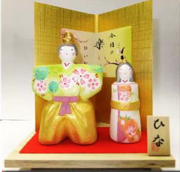 ミニ梅型壁掛けおひなさま